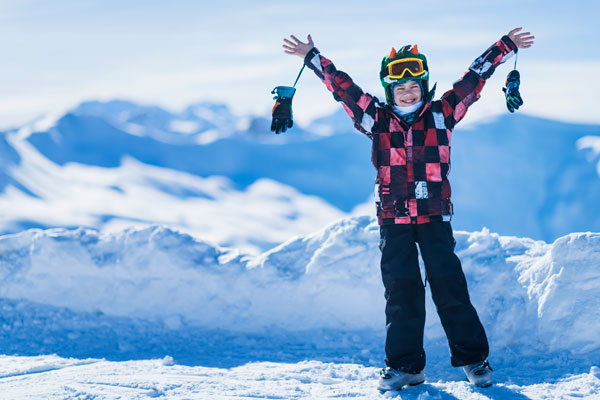 Kid Enjoying Bear Valley Winter Landscape